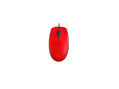Mouse Cableado Logitech M110 Rojo Silencioso