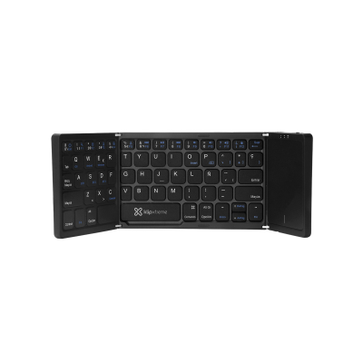 Teclado Plegable Klip Xtreme Flexplit Kck-650S-Bk, Bluetooth 5.0, Con Panel Táctil, Español, Negro.