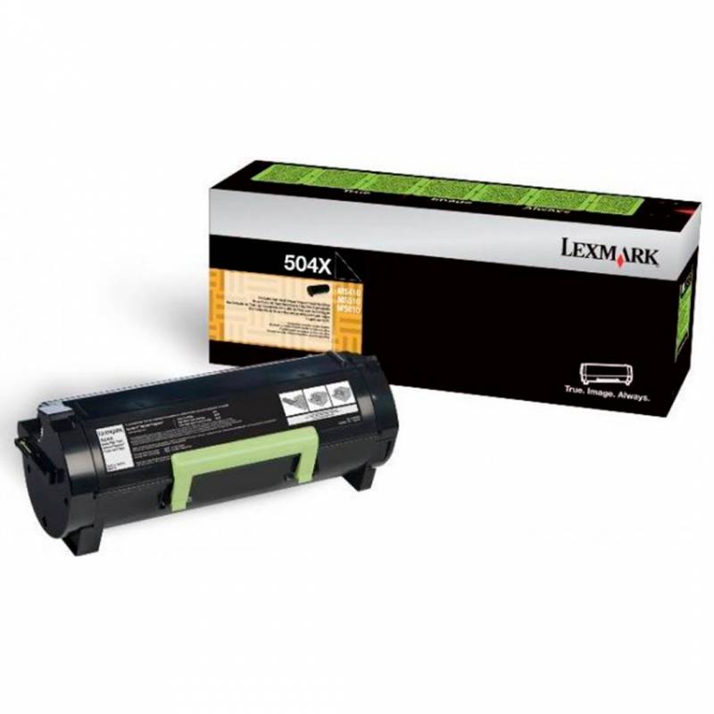 Toner Original Lexmark 50F4X00 (504X) Negro. Rendimiento 10.000 Copias. Alto Rendimiento.