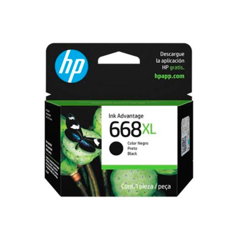 Hp Cartucho 7Fp39Vl 668Xl Negro
