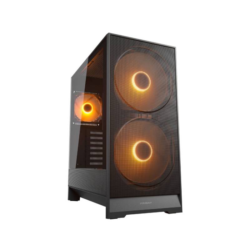 Gabinete Pc Mid Tower 385Va40.0001 Cougar Airface 180 Gcairface180 Black Led.