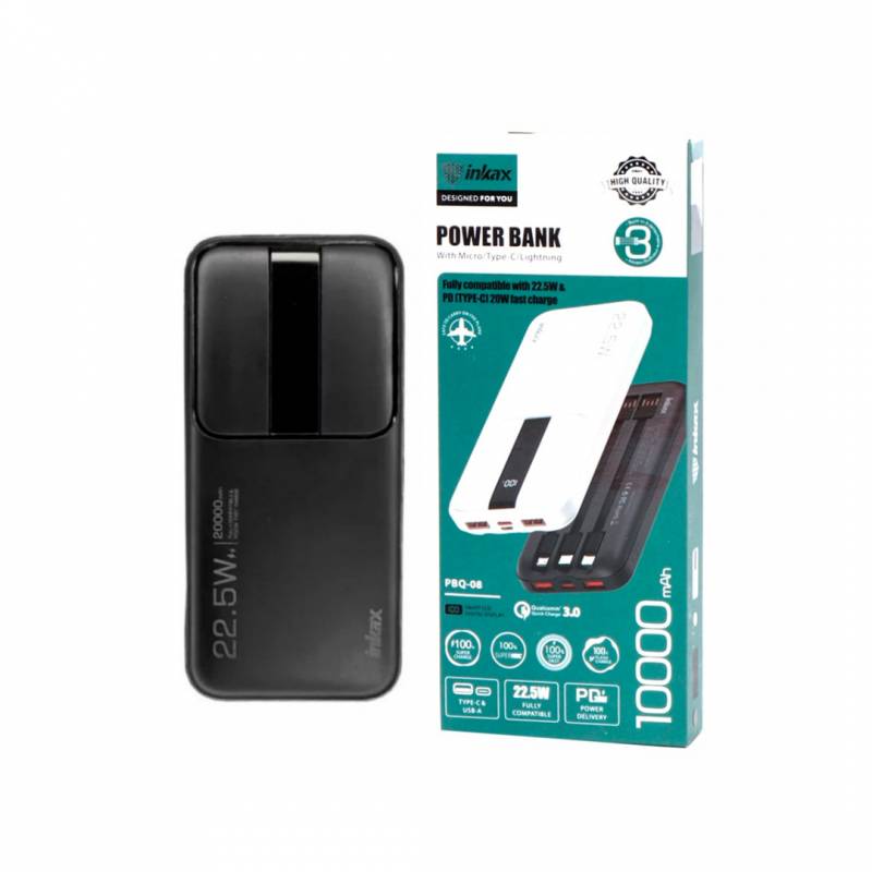 Powerbank Inkax 10000Mah Negro Pbq-08