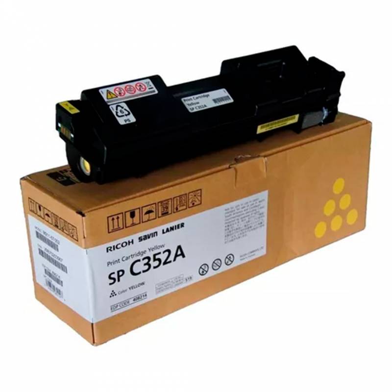 Toner Original Ricoh 408214 Amarillo. Rendimiento 9.000 Copias.