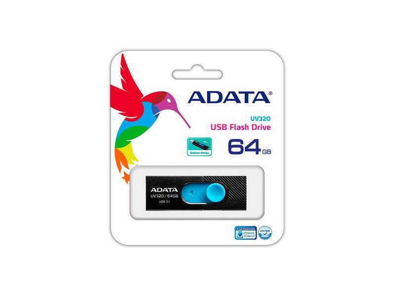 Pendrive Adata Drive Auv320 64Gb Negro/Azul