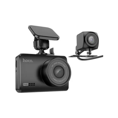 Camara Para Auto Hoco Dv3 Dahcam Videocamara Con Display Doble Canal Negra.