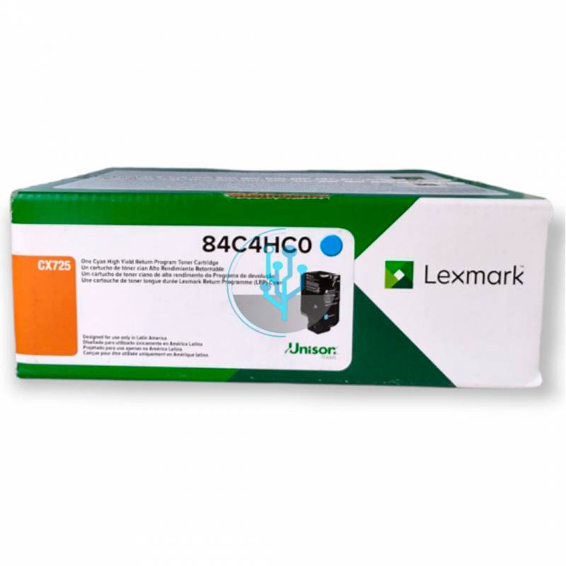 Toner Original Lexmark 84C4Hc0 Cyan. Rendimiento 16.000 Copias.