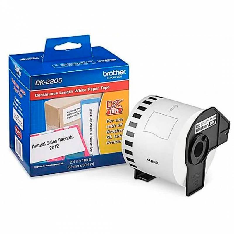 Etiqueta Brother Dk2205 Rollo Continuo (Ancho 62 Mm X Largo 30,48 Mt)