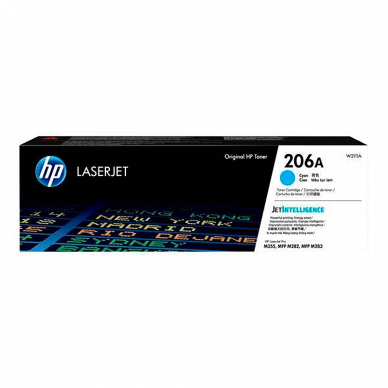 Toner Original Hp W2111A (206A) Cyan. Rendimiento 1.250 Copias.