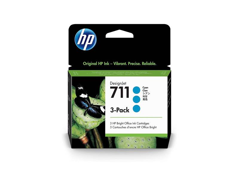 Cartucho De Tinta Original Hp 711 Cyan Packx3