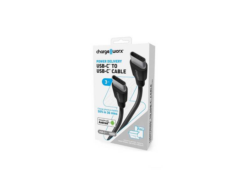 Cable De Carga Chargeworx Cx4639Bk Usb-C A Usb-C Negro