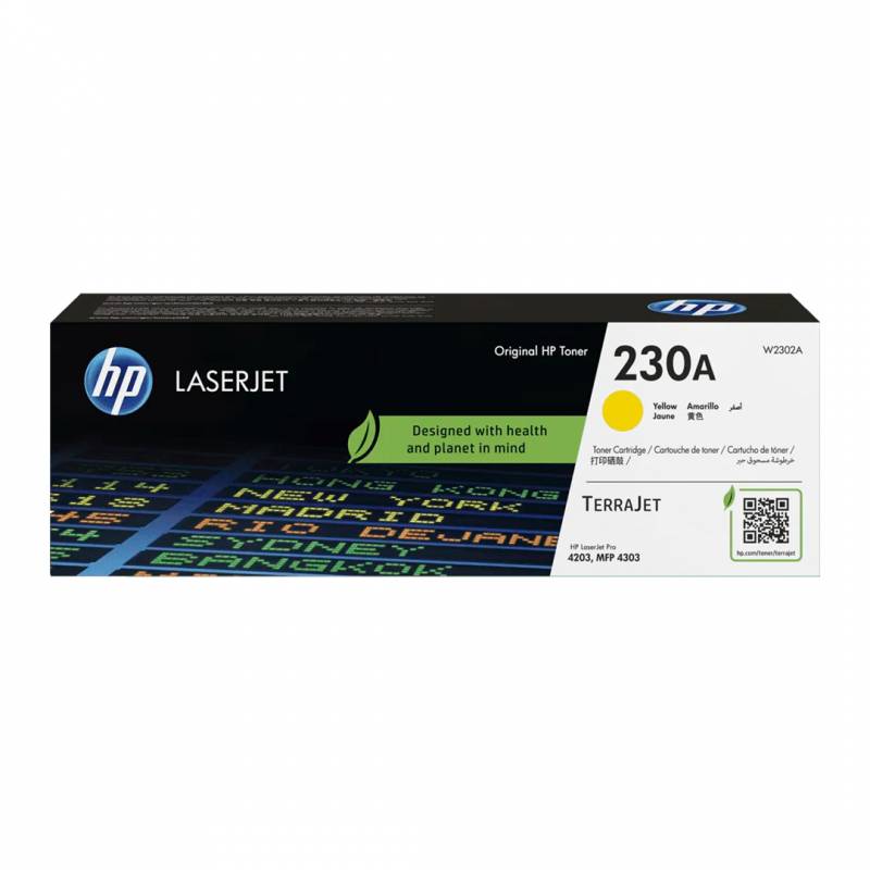 Toner Original Hp W2302A (230A) Amarillo. Rendimiento 1.800 Copias.