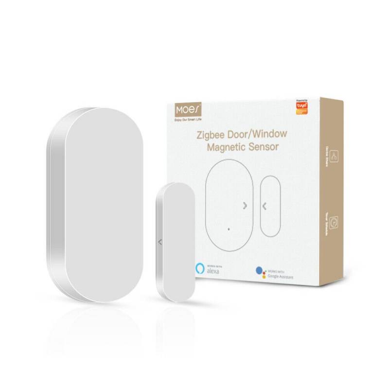 Sensor Magn&Eacute;Tico De Puerta Y Ventana Moes Zigbee Tuya Smart Blanco