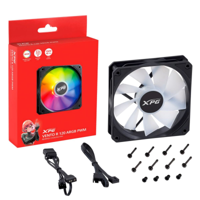 Ventilador Vento R 120 Argb Ventor120Argbpwm-Bkc Adata Xpg Reverse Black