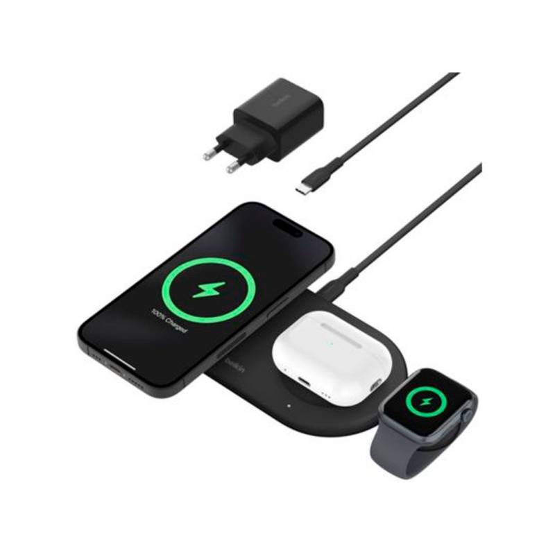 Base De Carga Inalámbrica  3 En 1 Belkin Wiz022Vfbk 15W Negro