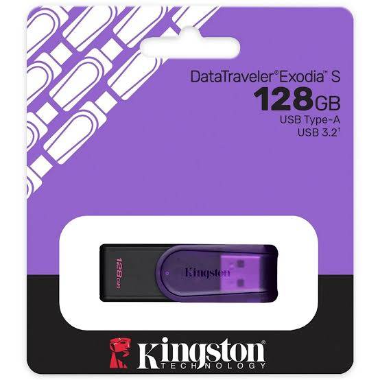 Pendrive Kingston Datatraveler Exodia S 128Gb Usb 3.2 Gen 1 Morado