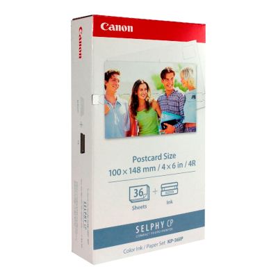 Kit Canon Cartucho Tinta Kp-36Ip Con Papel Térmico 4X6 36 Hojas