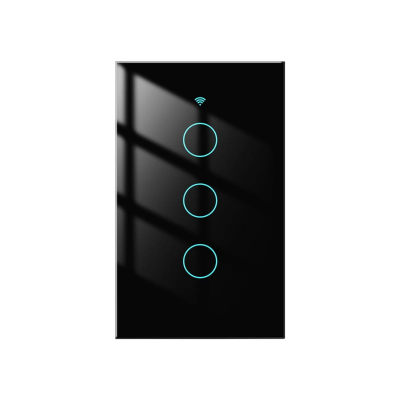 Interruptor Tã¡Ctil Wrs-Us3-Bk V2 Moes Wi-Fi/Rf Negro 3 Botones