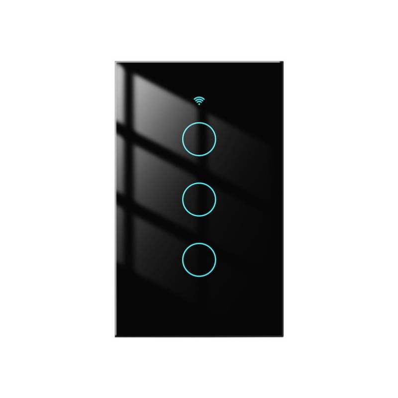 Interruptor Tã¡Ctil Wrs-Us3-Bk V2 Moes Wi-Fi/Rf Negro 3 Botones