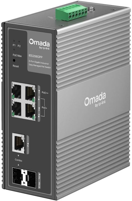 Switch Industrial Tp-Link Omada Ies206Gpp 6 Puertos Gigabit Poe++/Poe+ 120W
