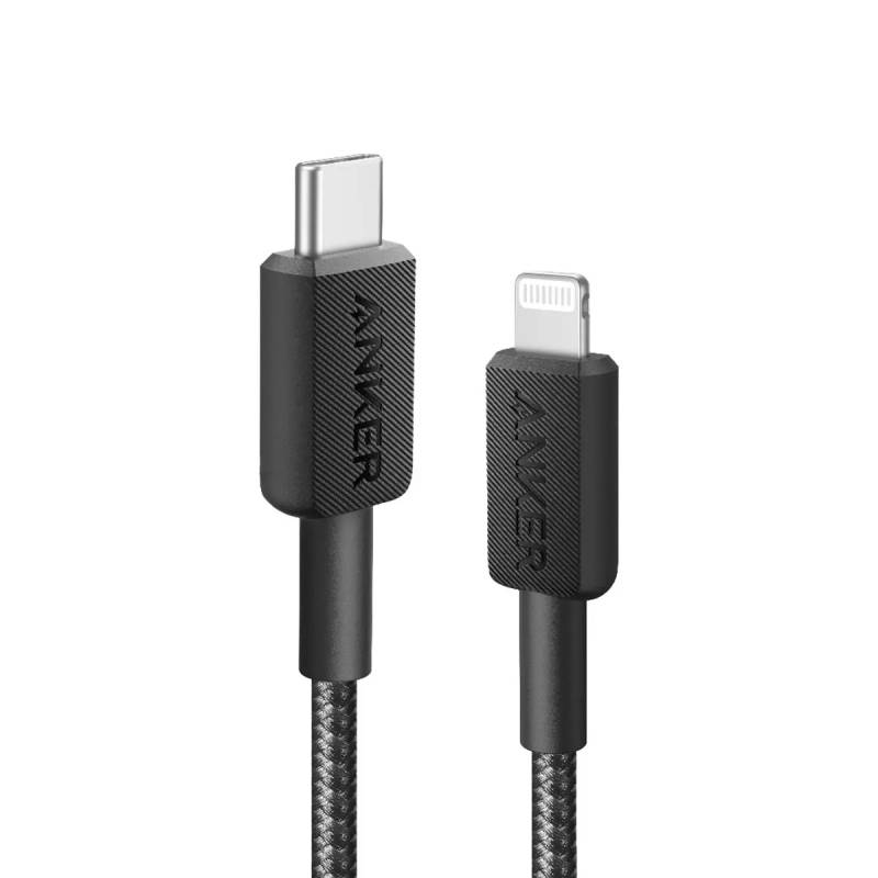 Cable Anker 322 Usb-C A Lightning 0,9M Trenzado Mfi Carga Rápida Negro A81B5H11
