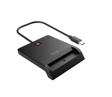 Lector De Smart Card Trust Primo 26253 Usb-C Para Dni Electrónico Con Adaptador Usb-A