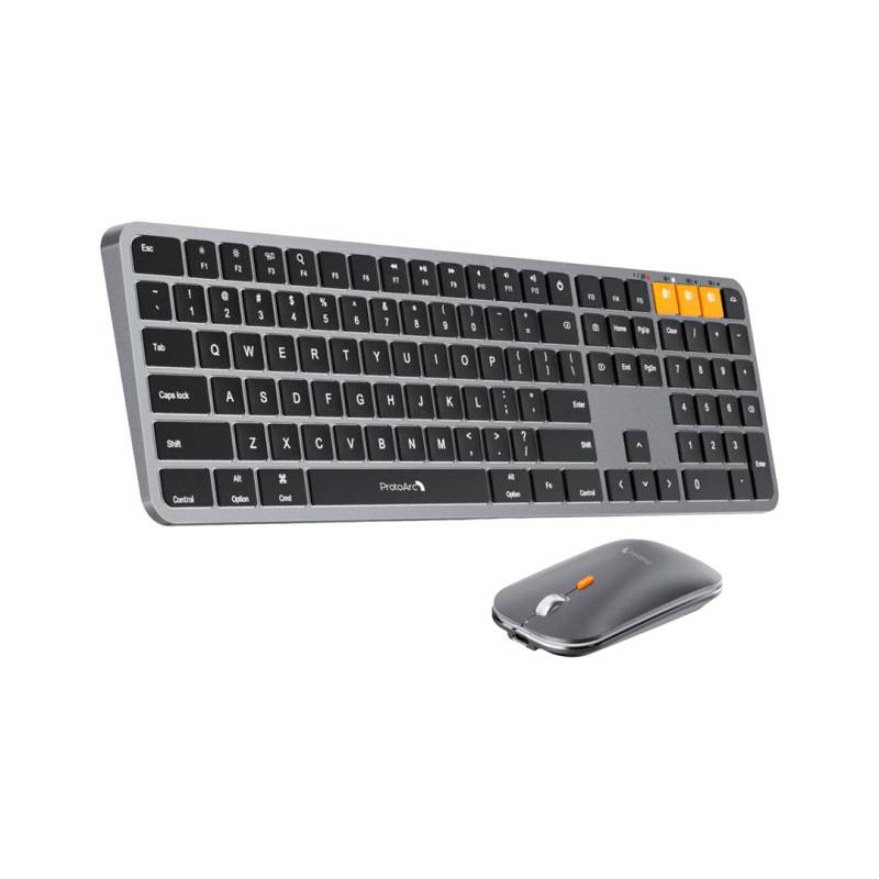 Combo Mouse Y Teclado Bluetooth Km100-A Protoarc Retroiluminado