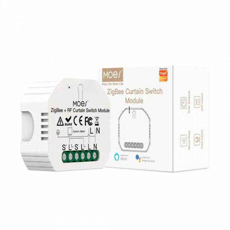 Switch De Cortina Oculto Zigbee + 433Mhz