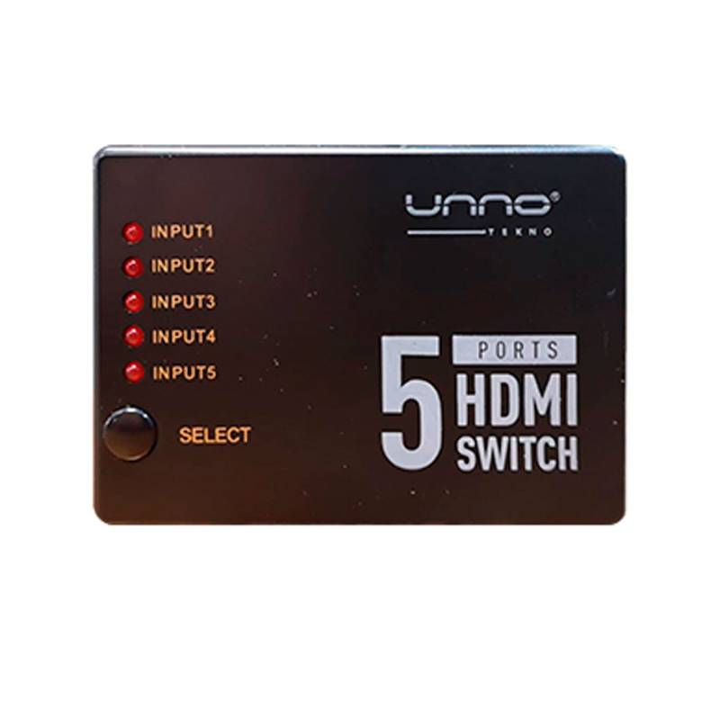Switch 5 Puertos Hdmi Hb1203Bk Unno Negro