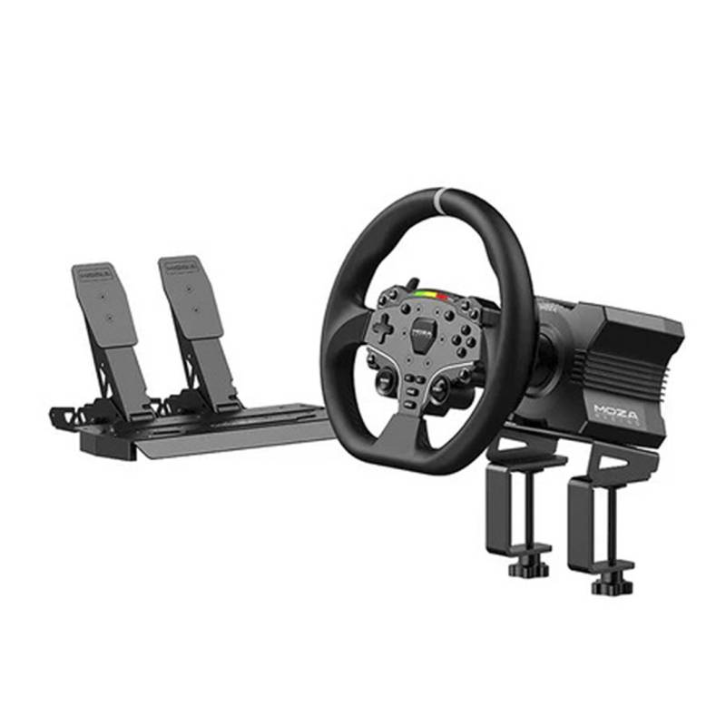 Combo Volante Y Pedalera R3 Rs074 Moza Direct Drive Pc Negro.