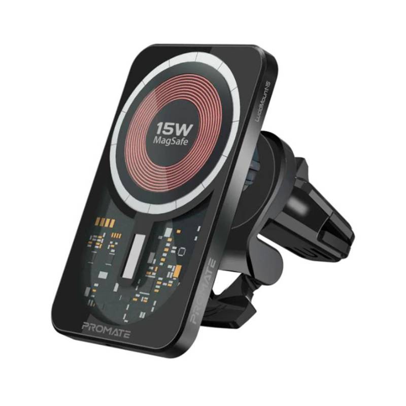 Promate Lucidmount-15 Soporte Y Cargador Inal De Auto 15W(O)