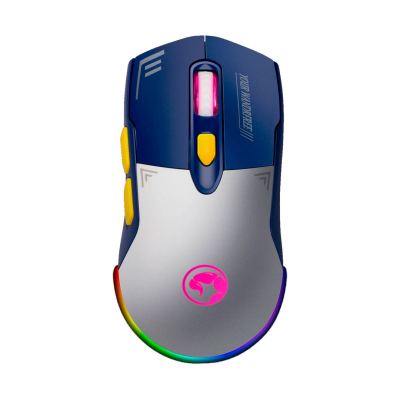 Mouse Gaming Marvo M803W Rgb 4800 Dpi Inalámbrico/Usb Blanco-Azul