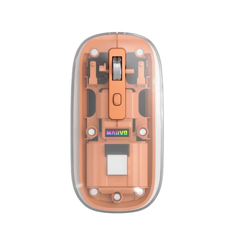 Mouse M810W-Or Marvo Óptico Inalámbrico Naranja