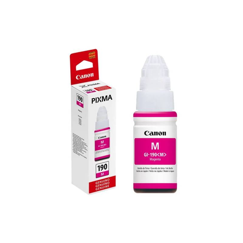 Botella De Tinta Original Canon Gi-190 M Magenta 70 Ml – 0669C001Ac