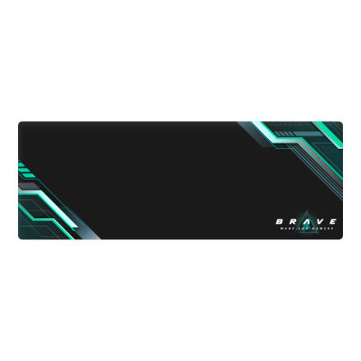 Mousepad Gaming Unno Tekno Brave Xl 800 × 300 Mm Antideslizante Negro/Verde