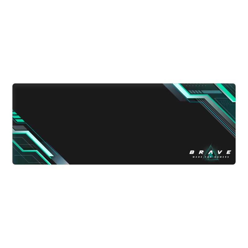 Mousepad Gaming Unno Tekno Brave Xl 800 × 300 Mm Antideslizante Negro/Verde