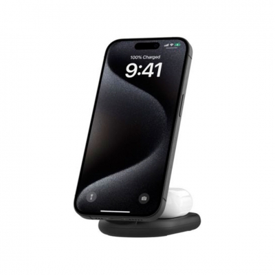 Soporte Y Cargador Inalambrico Belkin Wiz028Vfbk 2 En 1 15W Negro Cp