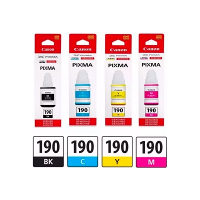 Kit Botella De Tinta Canon Original Gi190 Bk/C/M/Y