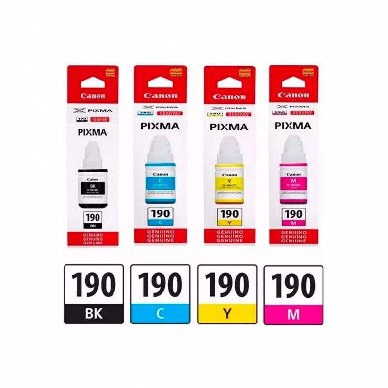 Kit Botella De Tinta Canon Original Gi190 Bk/C/M/Y
