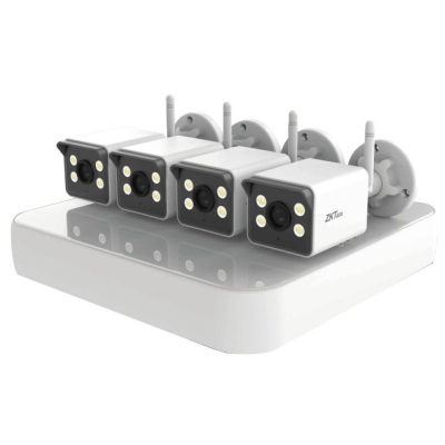 Kit De Cámaras Ip Wifi Zkteco C7C24 3Mp Full Color Con Nvr 4 Canales