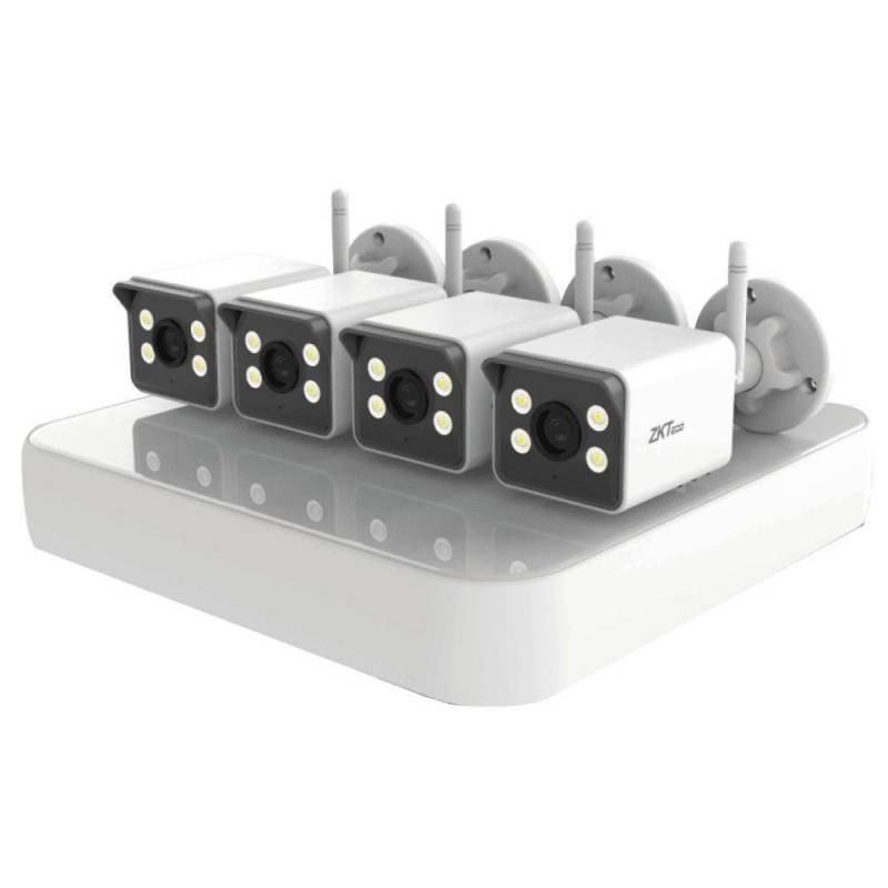 Kit De Cámaras Ip Wifi Zkteco C7C24 3Mp Full Color Con Nvr 4 Canales