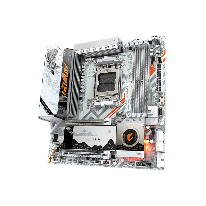 Motherboard Gigabyte B850M Aorus Elite Wifi7 Ice-P Micro Atx Am5 Ddr5 Wi-Fi 7