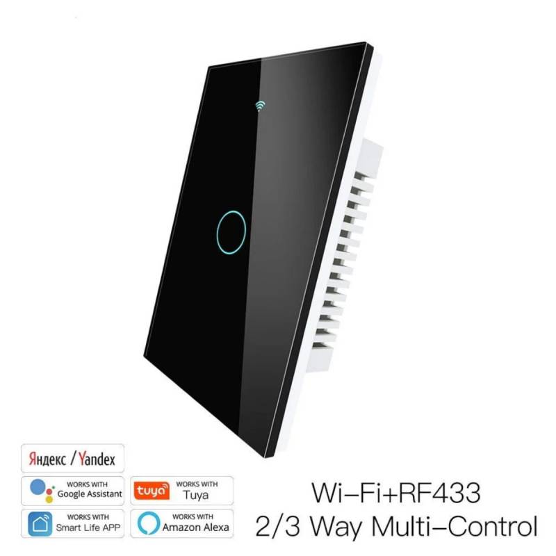 Interruptor Tã¡Ctil Wrs-Us1-Bk V2 Moes Wi-Fi/Rf Negro 1 Botã³N