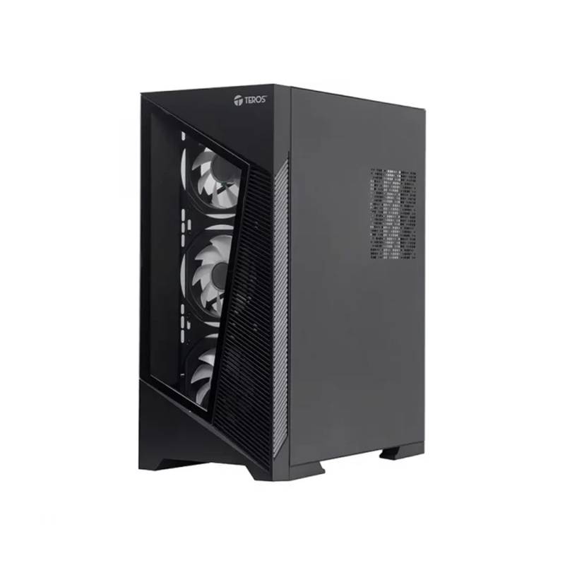 Gabinete Gamer Teros Te-1330G Mid Tower E-Atx Vidrio Templado 4 Ventiladores Argb Negro