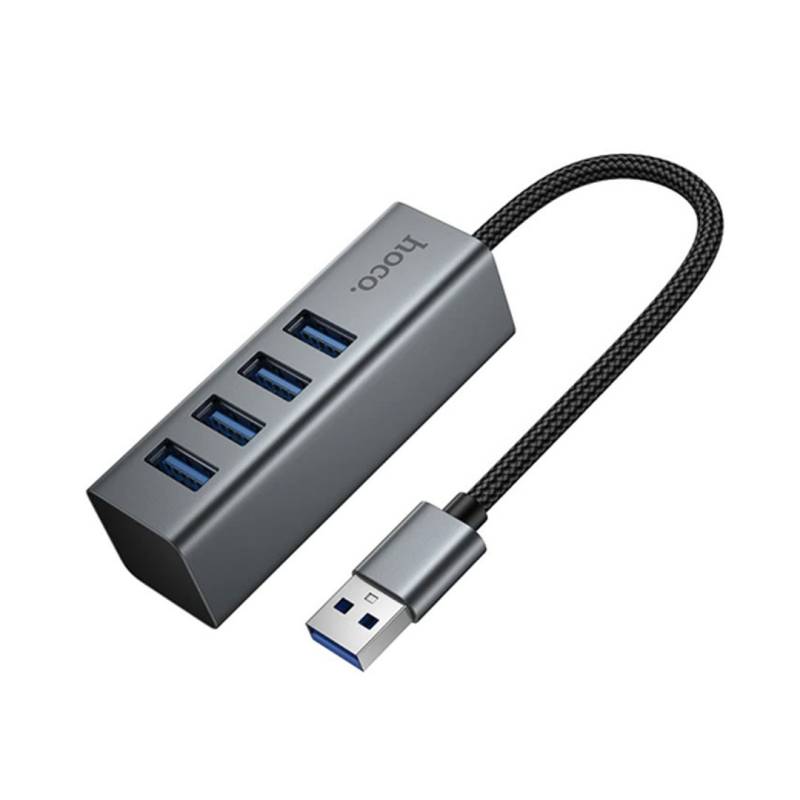 Hub Usb Hb1B 189319 Hoco 4 En 1 Usb-A A 4 Usb-A 3.0 Gris Metal