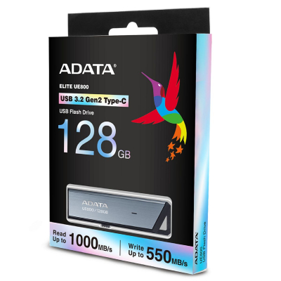 Pendrive Ue800 Aeli-Ue800-128G-Csg Adata Usb-C Retráctil 128Gb Plateado