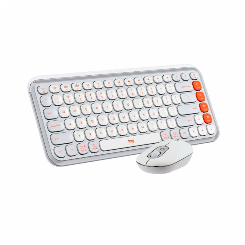 Combo Mouse Y Teclado Logitech Pop Icon Inalambrico Blanco