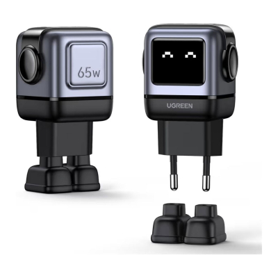 Cargador Pared 25685B Ugreen Nexode Gan 65W Usb-C/Usb-A Gris